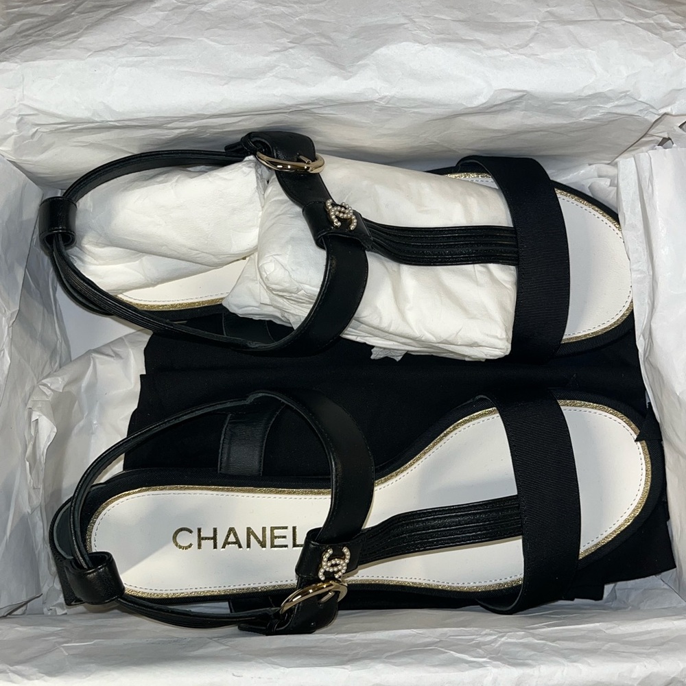 Authentic Chanel Open Toe sandals size 38